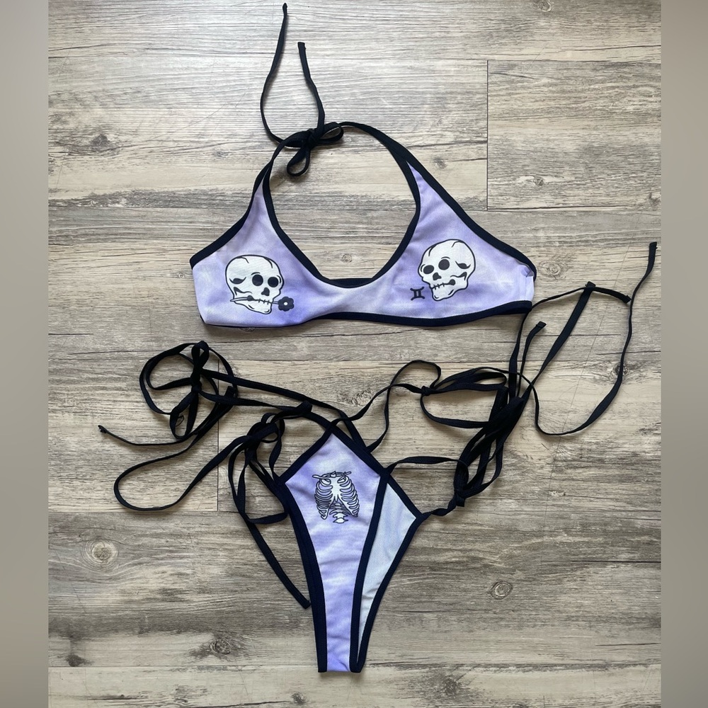 Skull print two-piece set